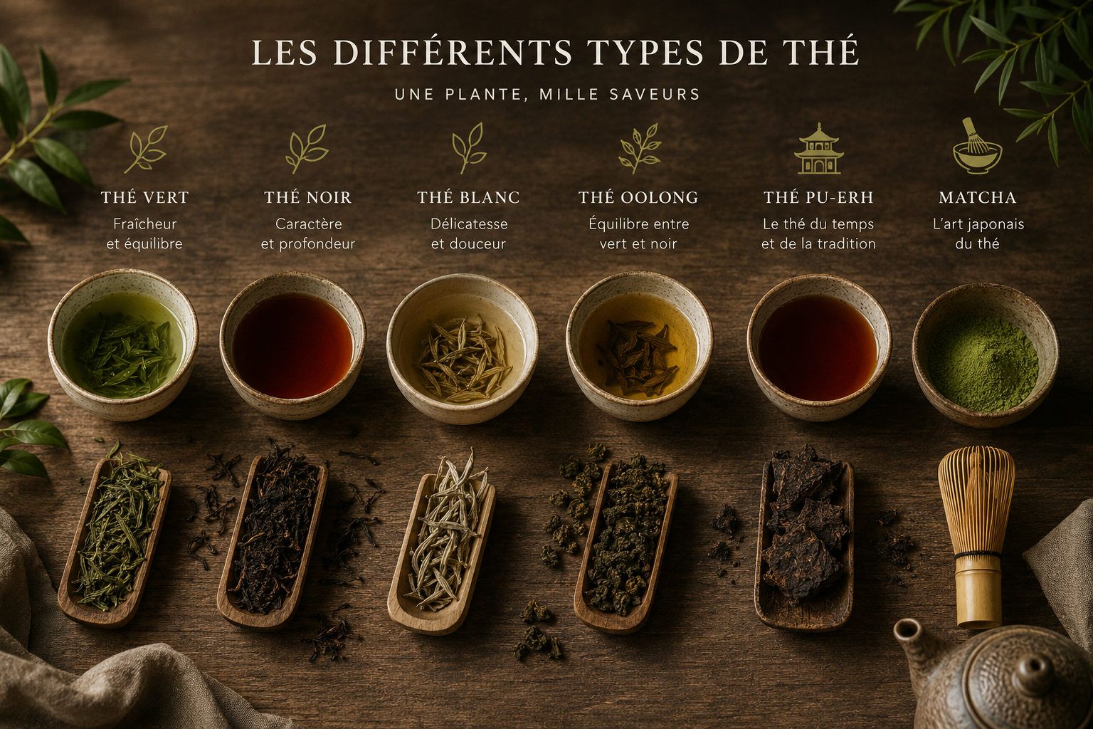 Les différents types de thé : guide complet pour choisir votre infusion idéale