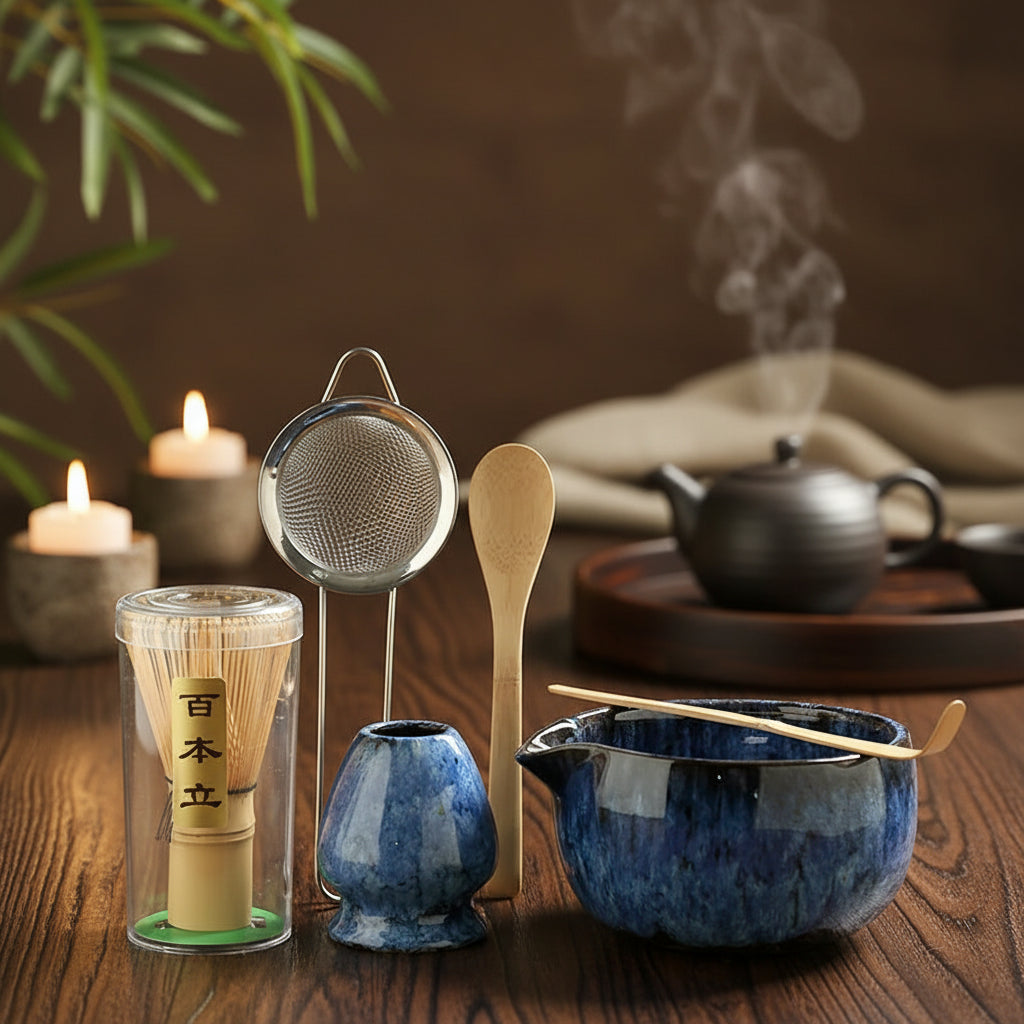Coffret Matcha Japonais – Kit Complet de Cérémonie (6 pièces)