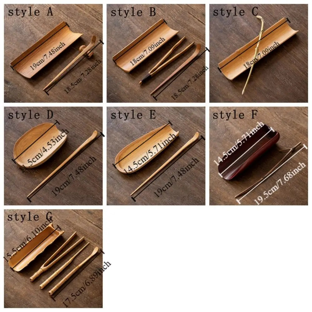 Kit d'Accessoires en Bambou pour la Cérémonie du Thé