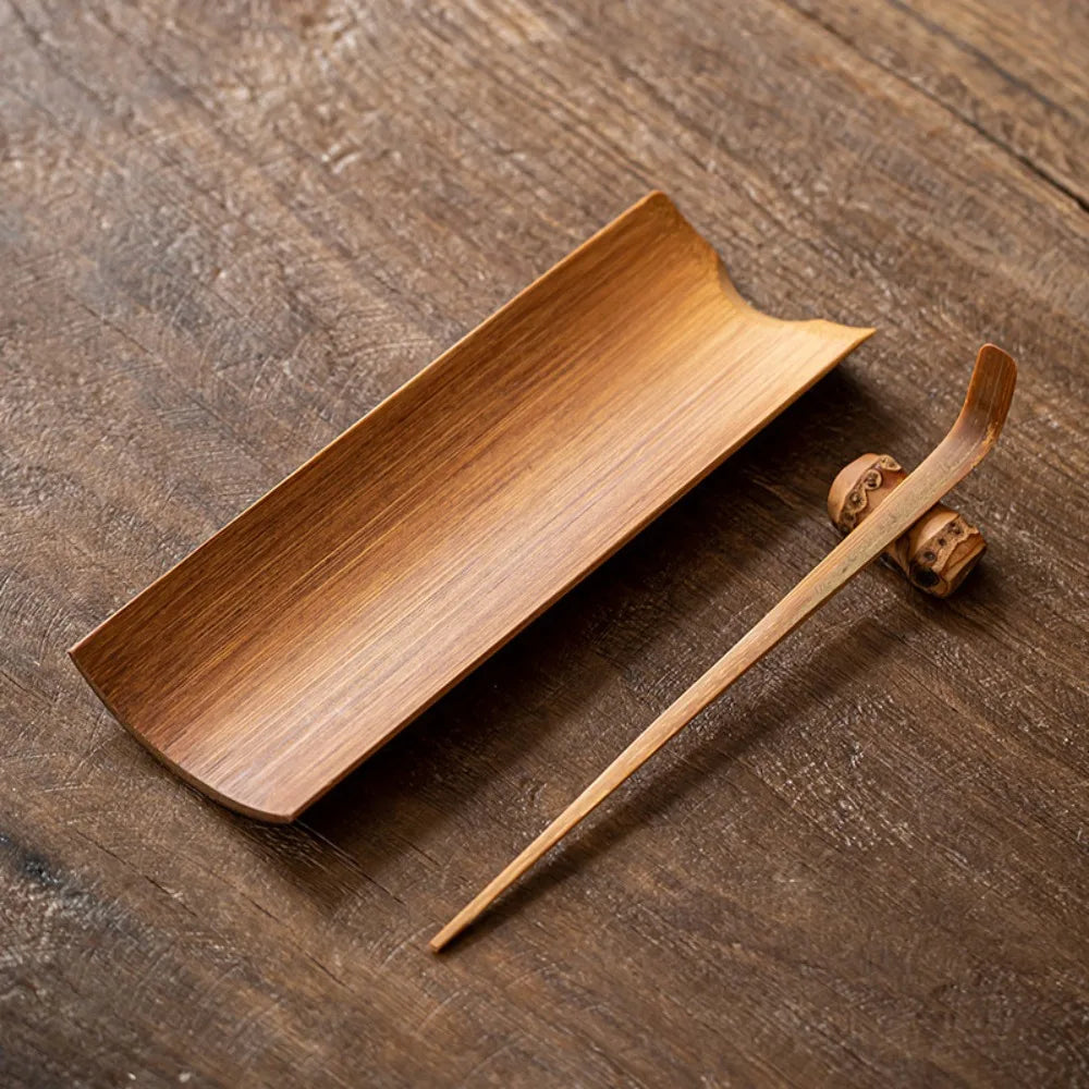 Kit d'Accessoires en Bambou pour la Cérémonie du Thé