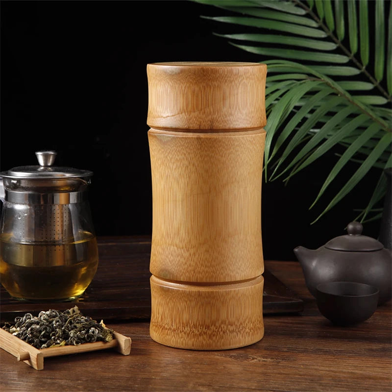 Boîte de Conservation en Bambou Naturel pour Thé et Épices