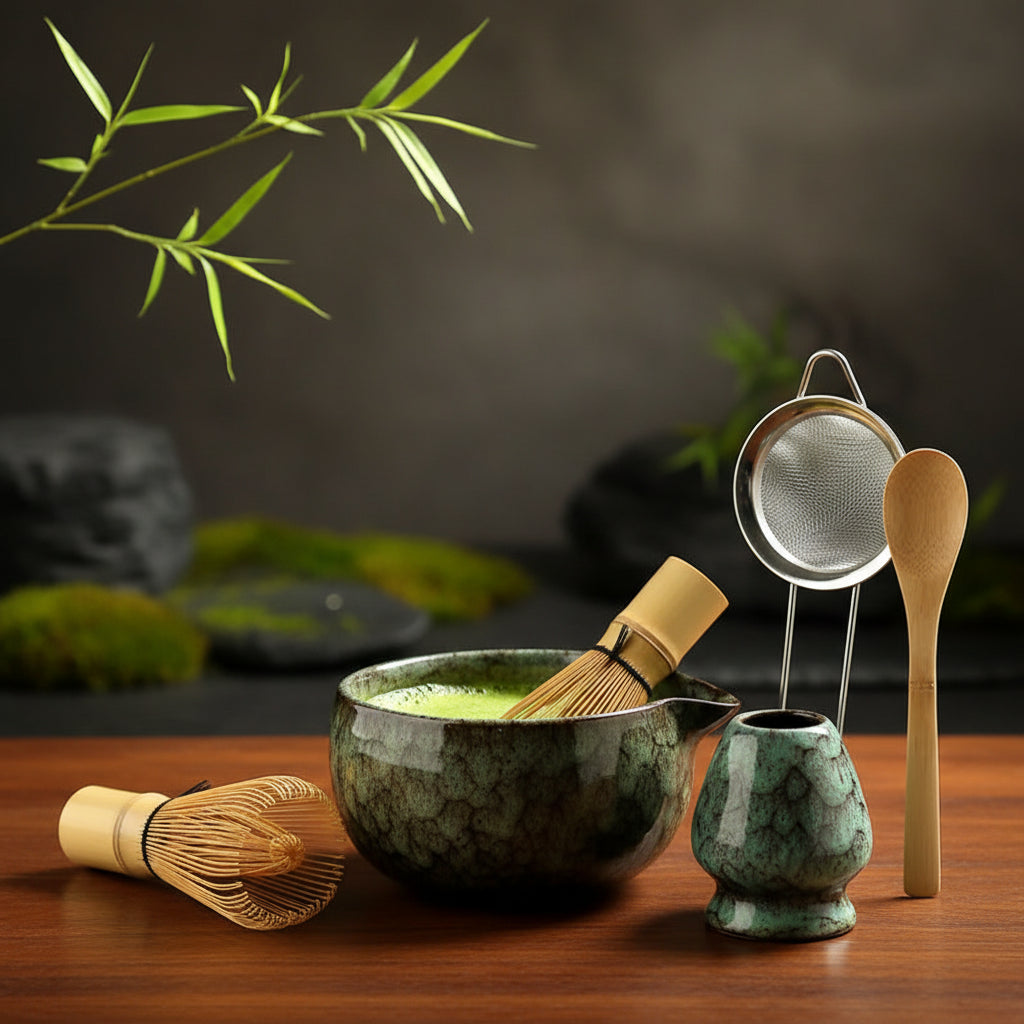 Coffret Matcha Japonais – Kit Complet de Cérémonie (6 pièces)