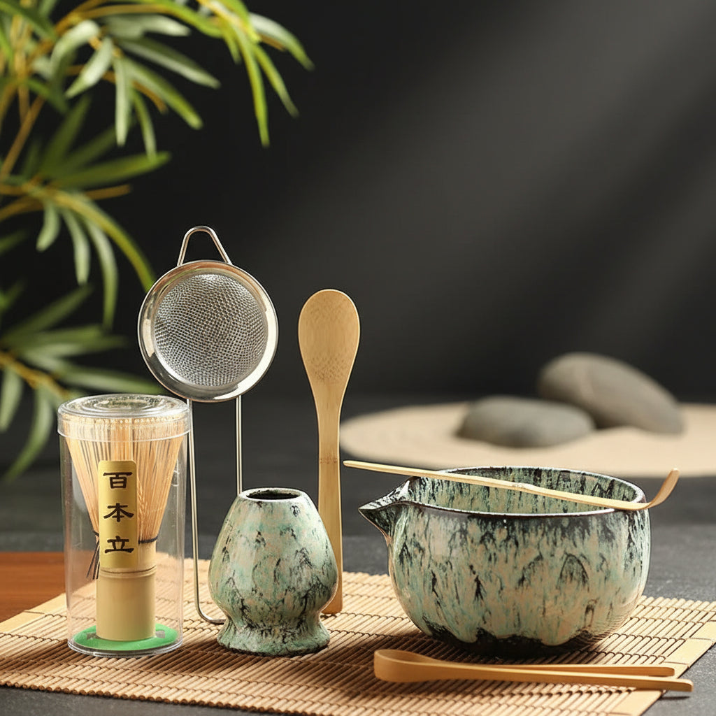 Coffret Matcha Japonais – Kit Complet de Cérémonie (6 pièces)