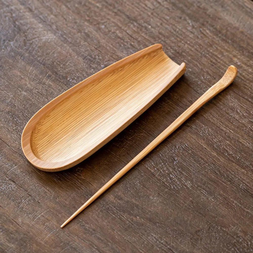 Kit d'Accessoires en Bambou pour la Cérémonie du Thé