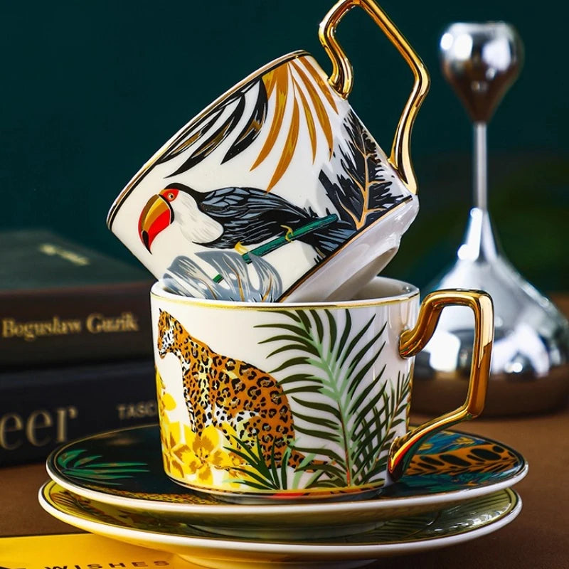 Service à Thé Jungle en Porcelaine Fine